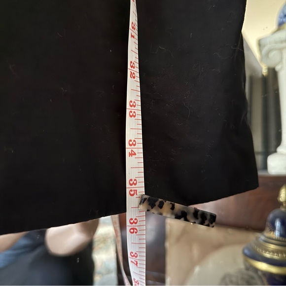 American Living Long Black Trench Coat with Collar & Back Storm Flap Vintage - Picture 16 of 16